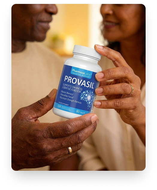Couple holding Provasil bottle